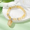 Natural Citrine & Synthetic Hematite Beaded Stretch Bracelet BJEW-JB09760-04-2