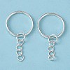 Silver Color Plated Iron Split Key Rings X-IFIN-H047-S-1