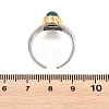 Natural Lapis Lazuli & Natural Malachite with Brass Cuff Open Rings RJEW-B163-01GP-01-5