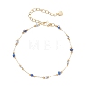 Handmade Mixed Stone Beads & 316 Stainless Steel Round Link Chains Bracelets BJEW-JB13340-3