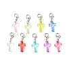 Transparent Acrylic Cross Pendant Decorations HJEW-JM04493-02-1