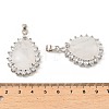 Natural Quartz Crystal & Rhinestone Pendants G-K338-31P-13-3