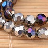 Faceted Round Electroplate Glass Round Beads Strands EGLA-M016-B01-1