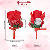 Cloth Rose Flower Boutonniere Brooch with Rhinestone AJEW-WH0258-294A-2