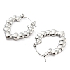 Heart Bubble 304 Stainless Steel Hoop Earrings for Women EJEW-C067-12P-2
