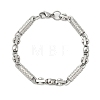 Non-Tarnish 304 Stainless Steel Column Link Bracelets for Men BJEW-B093-02P-1