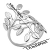 Minimalist Adjustable Stainless Steel Leaf Open Cuff Ring for Women MP0317-1-1