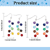 2 Pairs 2 Style Dyed Natural & Synthetic Mixed Gemstone Round Beaded Dangle Earrings EJEW-AN0002-78-2