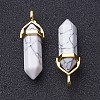 Synthetic Howlite Double Terminated Pointed Pendants G-G902-C01-4