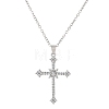 Alloy Full Crystal Rhinestone Religion Cross Pendant Cable Chain Necklaces for Women PW-WG8E4F5-01-5