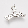 Real Platinum Plated Brass Pendants ZIRC-Q022-040P-Y-NF-2