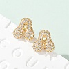 Brass Micro Pave Cubic Zirconia Stud Earrings EJEW-Z091-04G-A-1