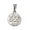 Textured 304 Stainless Steel Pendants STAS-A140-02P-5-1