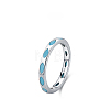 925 Sterling Silver Synthetic Turquoise Finger Rings FS-WGC9F63-10-1