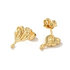Rack Plating Brass Studs Earrings Findings EJEW-H004-03G-2