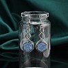 Hexagon Natural Blue Aventurine Dangle Earrings EJEW-K298-01P-07-3