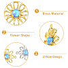 2Pcs 2 Colors Brass with Synthetic Opal Flower Links/Connectors KK-YW0004-45-2