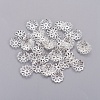 Silver Color Plated Filigree Flower Iron Fancy Bead Caps X-IFIN-E191Y-S-2