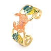 Ocaen Theme 304 Stainless Steel Enamel Cuff Bangles for Women BJEW-Z160-03G-02-2