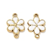 304 Stainless Steel Enamel Flower Links Connector Charms STAS-K330-16G-01-1
