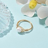 Natural Pearl Round Braided Bead Style Rings RJEW-JR00608-4