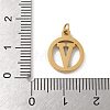 304 Stainless Steel Charms
with Jump Ring STAS-R001-02G-V-3