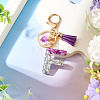 Alloy Resin Heart Keychains KEYC-TADJ0002-01G-F-4