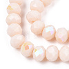 Electroplate Opaque Solid Color Glass Beads Strands EGLA-A034-P8mm-L20-2