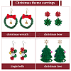 4 Pairs 4 Style Christmas Theme Bell & Bowknot Alloy Dangle Earrings EJEW-AN0001-98-3
