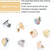 Unicraftale 30Pcs 5 Colors Heart Shape with Textured PVD Vacuum Plating 304 Stainless Steel Stud Earring Findings EJEW-UN0001-62-4