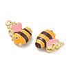 Brass Enamel Charms KK-F933-13G-04-2