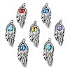 10Pcs 5 Colors Alloy Glass Big Pendants FIND-CJ0005-78-8