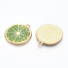 Light Gold Alloy Enamel Pendants ENAM-S126-127-01-2