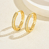 Hollow Brass Clear Cubic Zirconia Hoop Earrings SP8143-1