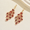 Heart Brass Tassel Hoop Earrings LC3720-1-1