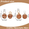 HOBBIESAY 40Pcs 4 Styles Natural Rudraksha Copper Wire Wrapped Pendants FIND-HY0003-33-2