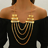 Luxurious Brass and Iron Tassel Bib Necklaces for Women's Formal Events PD1189-1