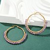Beaded Hoop Earrings X-EJEW-JE03830-02-1