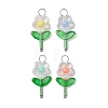 32Pcs 4 Colors Transparent Acrylic Flower Pendants PALLOY-JF03619-S-1