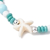 3Pcs Synthetic Turquoise & Porcelain & Dyed Natural Howlite Beads Stretch Bracelets for Women BJEW-JB11793-6