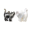 Natural Black Lip Shell Pendants X-SSHEL-H068-05-2