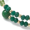 Dyed Natural Malaysia Jade & Brass Beaded Bangles for Women BJEW-JB13343-01-3