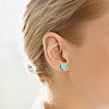 8Pcs 4 Colors Iron Heart Stud Earrings for Women EJEW-AN0002-86-4