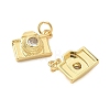 Brass Pave Cubic Zirconia Pendants X-KK-Z120-58A-G-2