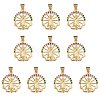 10Pcs Rack Plating Brass Micro Pave Cubic Zirconia Pendants KK-SZ0001-78-1