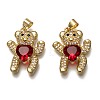 Brass Micro Pave Cubic Zirconia Pendants ZIRC-B002-09G-D-1