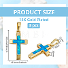 3Pcs Brass with Synthetic Opal Pendants KK-BC0015-77B-2