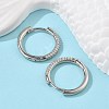 Brass Micro Pave Cubic Zirconia Huggie Hoop Earrings EJEW-K083-36P-B-2