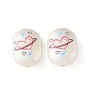 Printed Opaque Acrylic Beads OACR-B054-01N-1