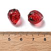 Transparent Glass Enamel Beads Strawberry LAMP-V001-05C-4